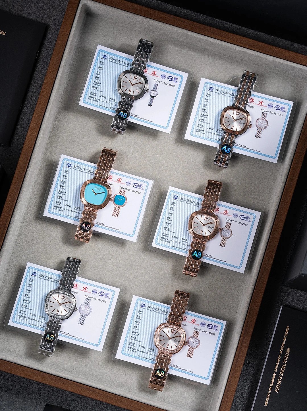 Pueet Square Dial Silver Rose Gold Women's Watch