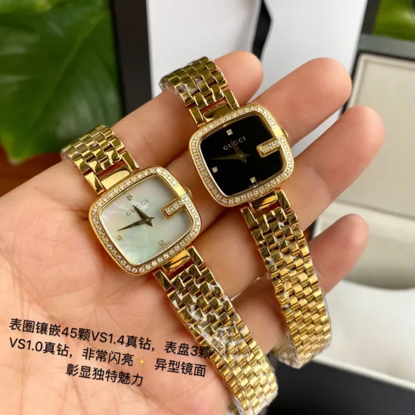 Gucci G-Gucci Square Black Dial Gold-Tone Diamond-Set Watch Watches - 3