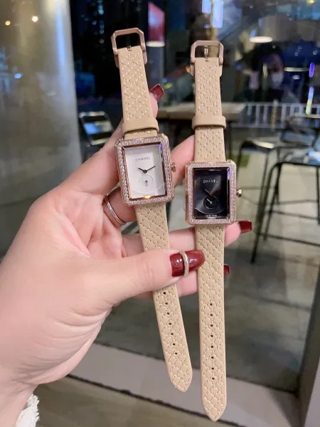 Chanel Boyfriend Watch White Dial and Black Dial with Diamond Bezel and Quilted Leather Strap Watches - 31
