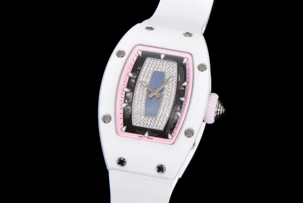 Richard Mille RM 07-01 White Ceramic Pink Diamond Dial Watch Watches - 6