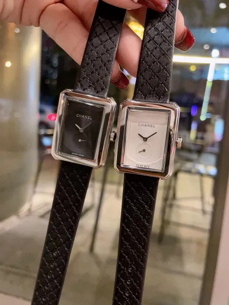 Chanel Boyfriend Watch White Dial and Black Dial with Diamond Bezel and Quilted Leather Strap Watches - 53
