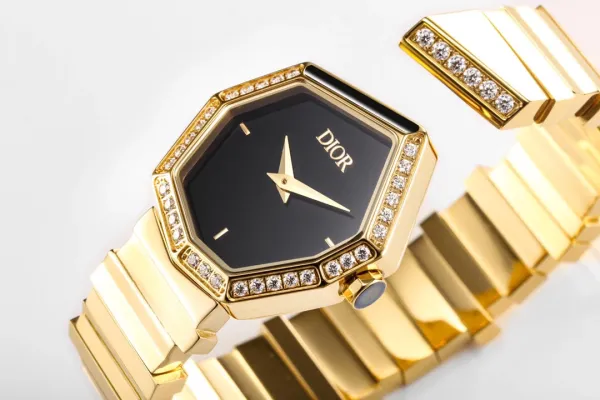 Dior La D de Dior Octagon Black Dial Diamond-Set Stainless Steel Watch Watches - 31