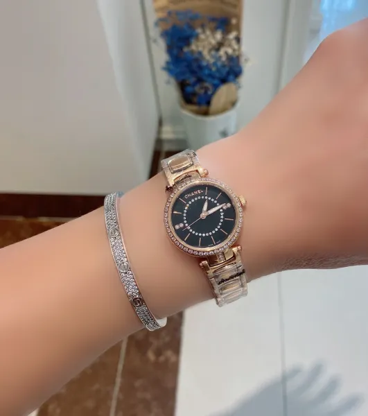 Chanel Mademoiselle Privé Pearl Dial Diamond-Encrusted Watch Silver Watches - 15