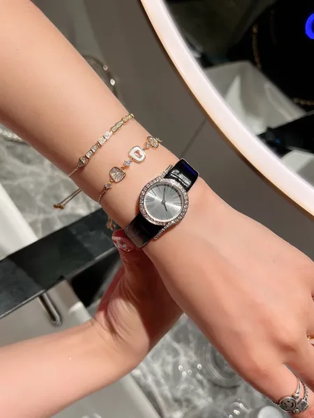 Design Piaget Limelight Gala Rose Gold Diamond-Set Black Leather Watch Watches - 88