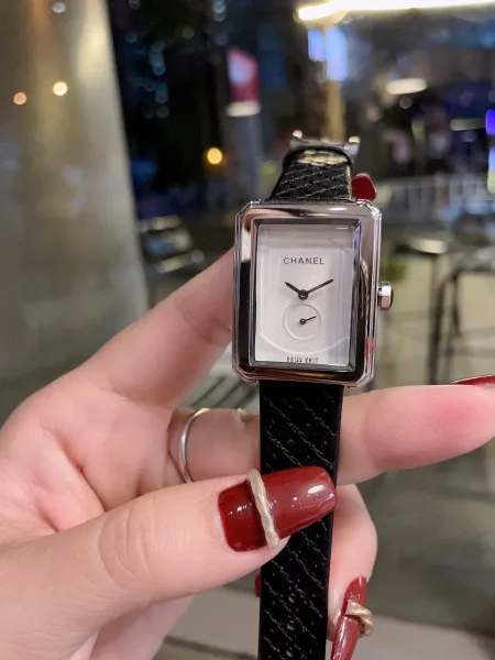 Chanel Boyfriend Watch White Dial and Black Dial with Diamond Bezel and Quilted Leather Strap Watches - 57