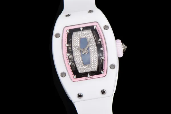 Richard Mille RM 07-01 White Ceramic Pink Diamond Dial Watch Watches - 5
