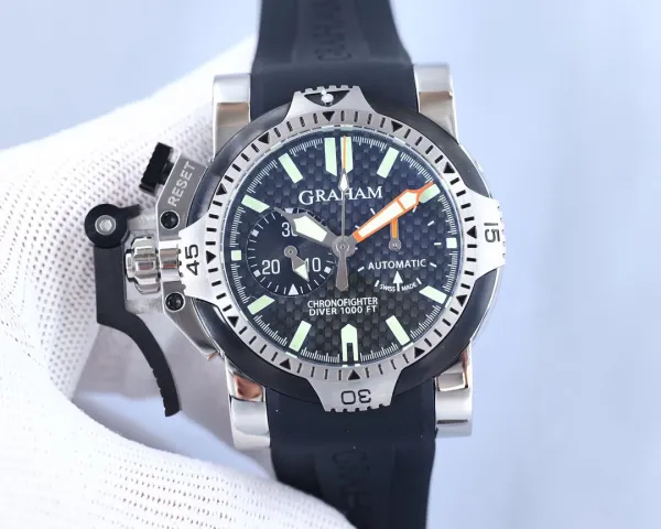 Design Graham Chronofighter Superlight Black Mechanical Watch Watches - 7