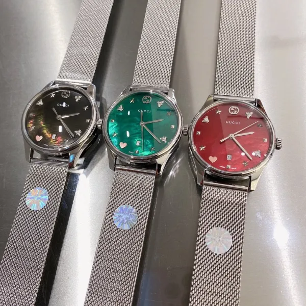 Gucci G-Timeless Red Dial Mesh Strap Watch Watches - 8