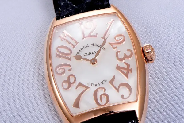 Franck Muller Curvex Diamond-Set Rose Gold with Turquoise Alligator Strap Watch Watches - 15