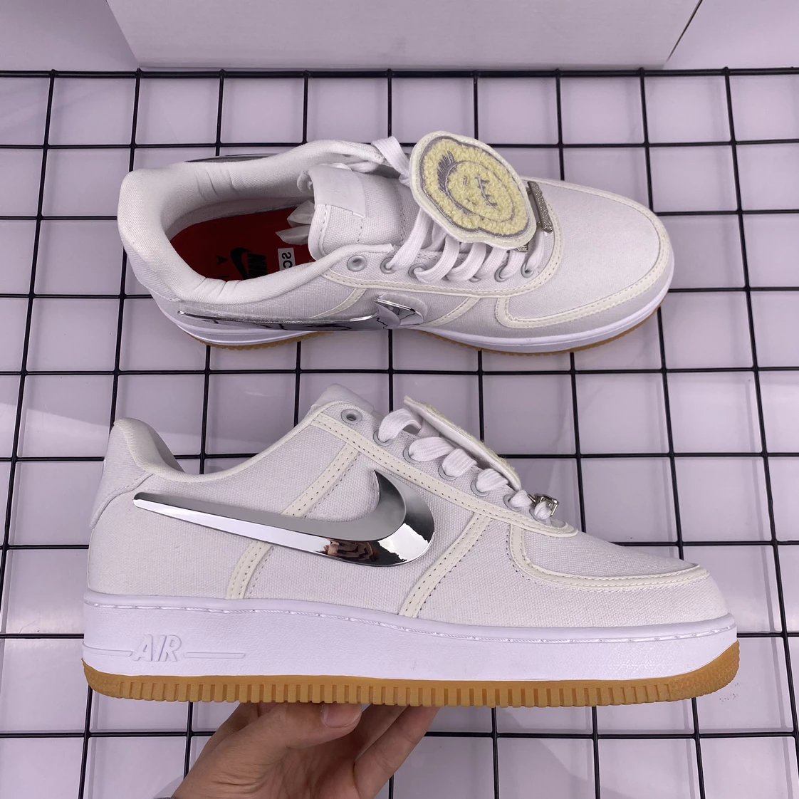 Travis Scott x Air Force 1 Low Sail Swoosh Pack White Men's and Women's Low-Top Sneakers Casual Shoes AQ4211 100