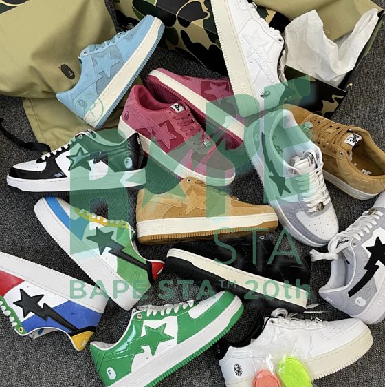 Bape Sta Collection丨The return of the gods Head cowhide + suede Japanese tide vibe AF Air Force men's and women's low-top board shoes sneakers sneakers