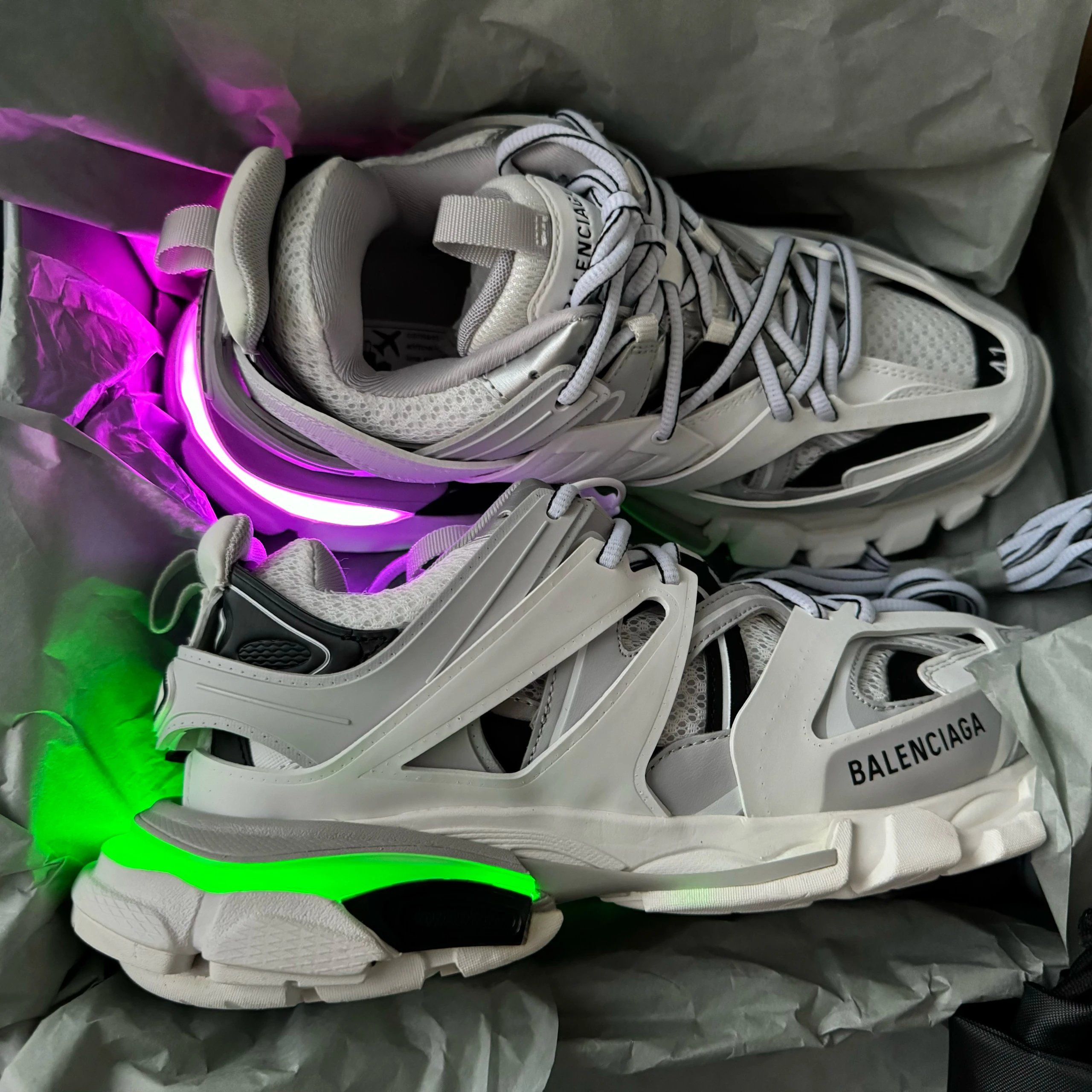 Balenciaga Track LED Sneakers White Grey