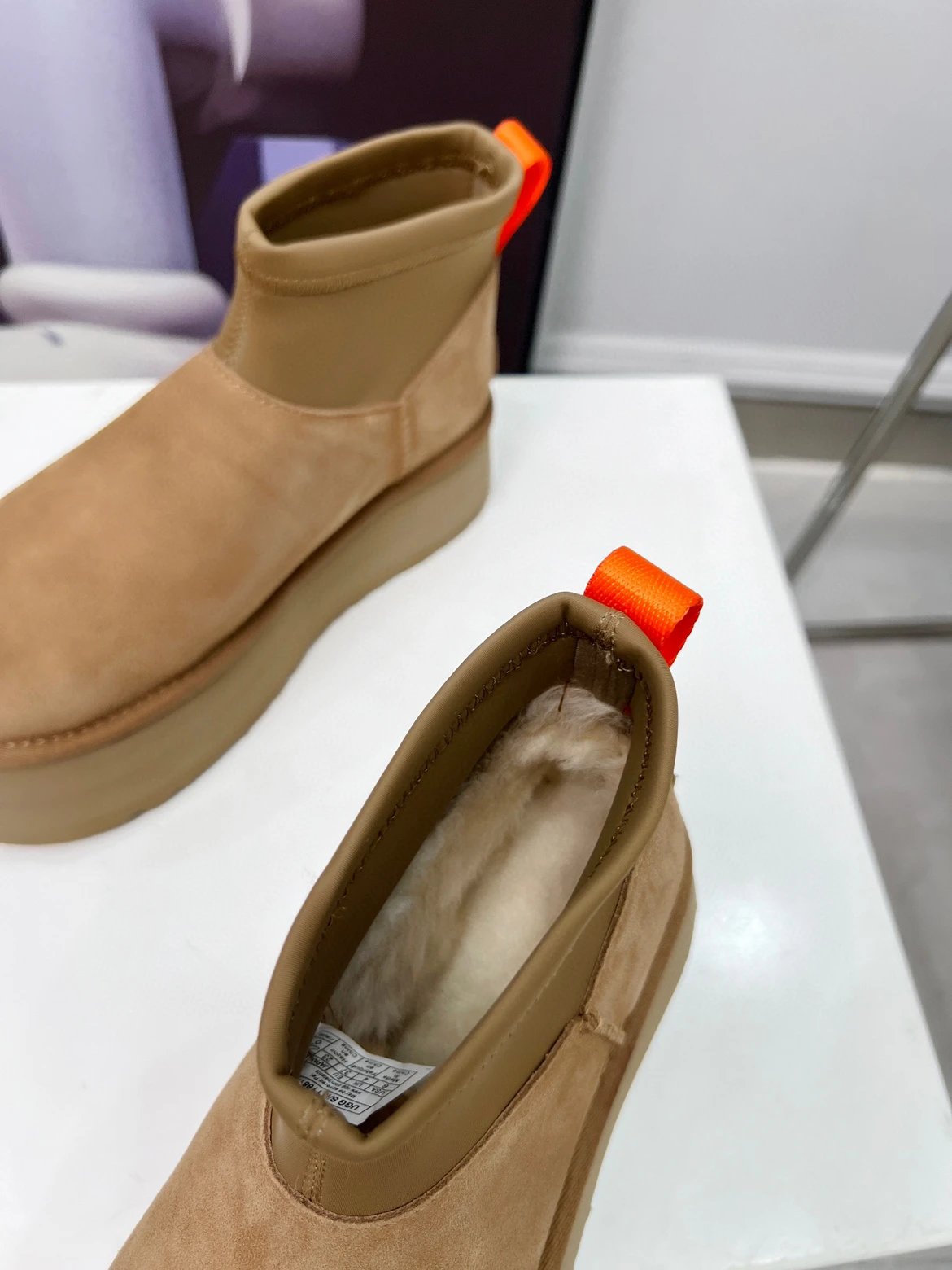 UGG Neumel Platform Chestnut Suede Ankle Boots - 63