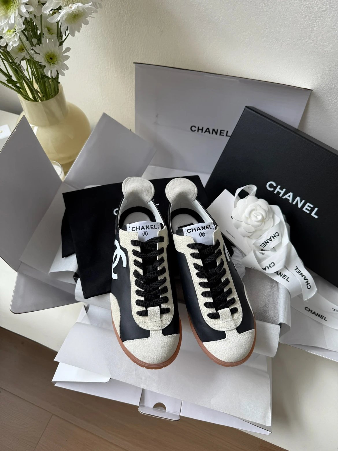 [Premium Original Factory Quality from Dongguan] CH*ANL || Chanel 2026C Hottest Style Double C German Army Trainer Shoes, White Sneakers, Casual Flat Shoes for Women