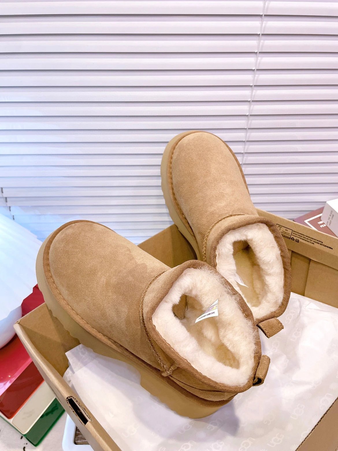 UGG Neumel Platform Chestnut Suede Ankle Boots - 78