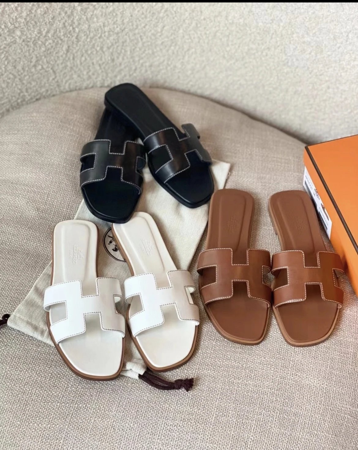 【Dongguan Original Quality】Hermès New Slippers 2025 Spring/Summer Outdoor H Logo Flat Sandals Women Beach Shoes
