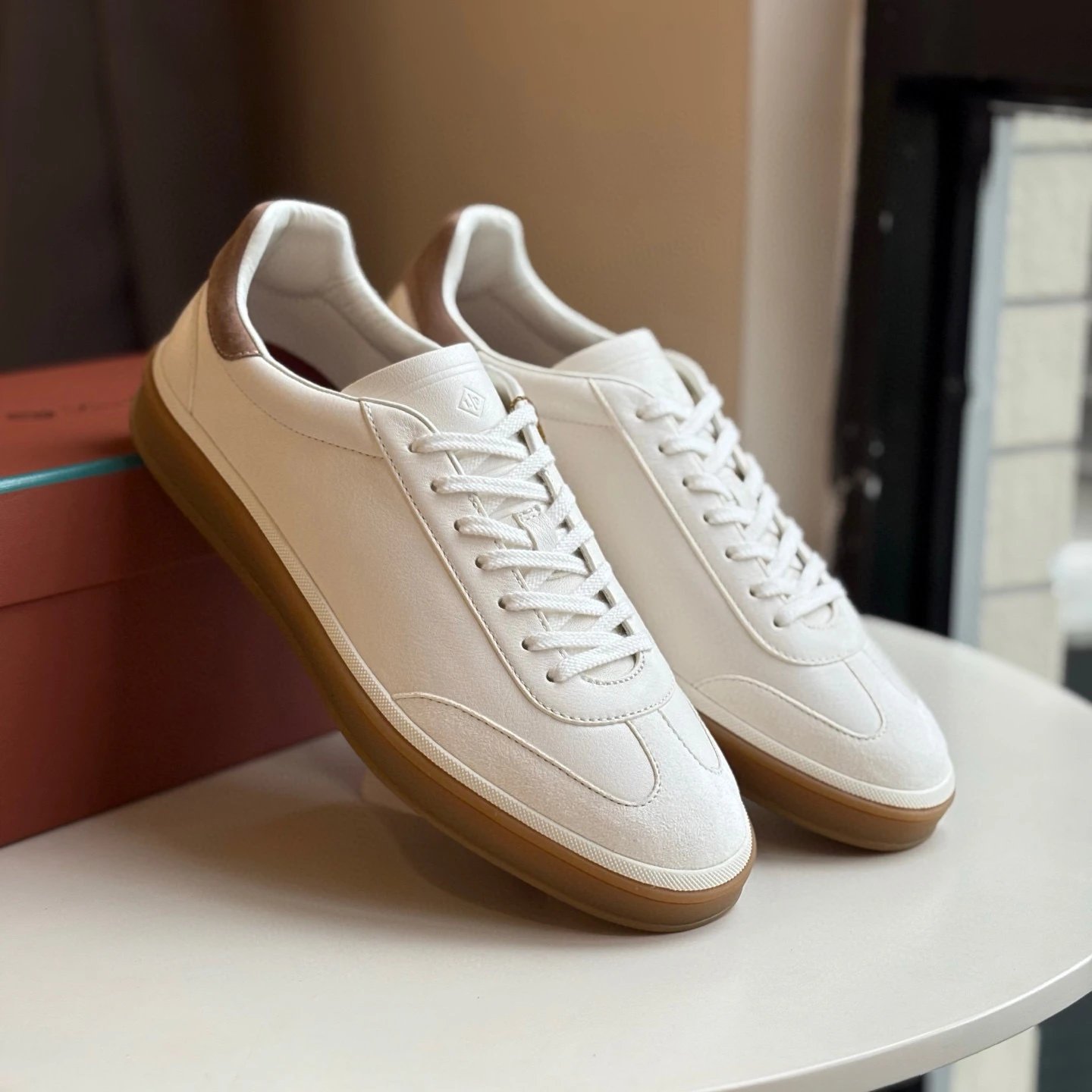 Men's White Suede