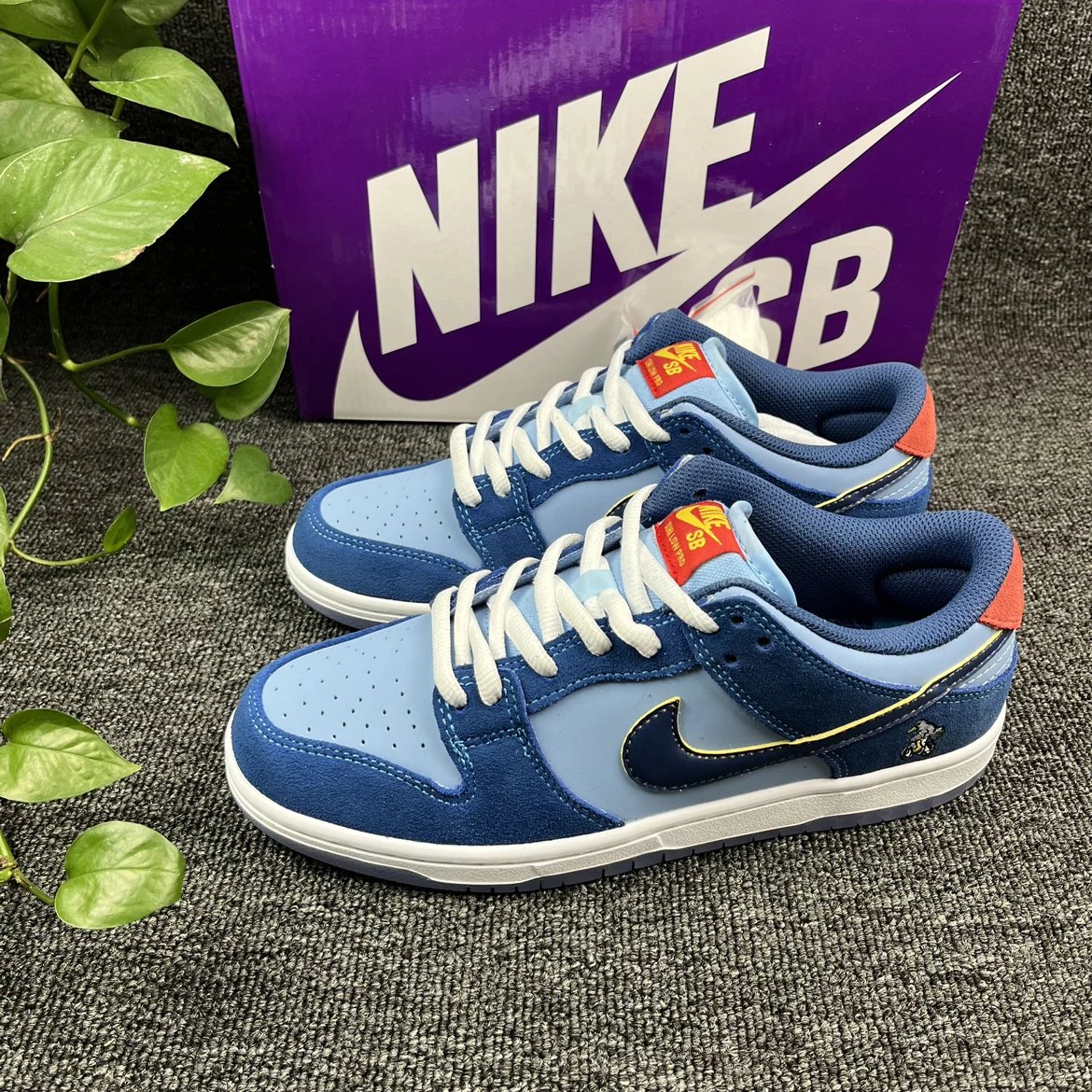 Nike SB Dunk Low × Who So Sad? Trendy Casual Board Shoes Blue