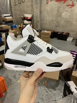 thumbnail for Cost-effective version of Air Jordan 4 Retro "Military Black" gray and white black and small white cement perfect shoe last to create the highest craftsmanship on the market