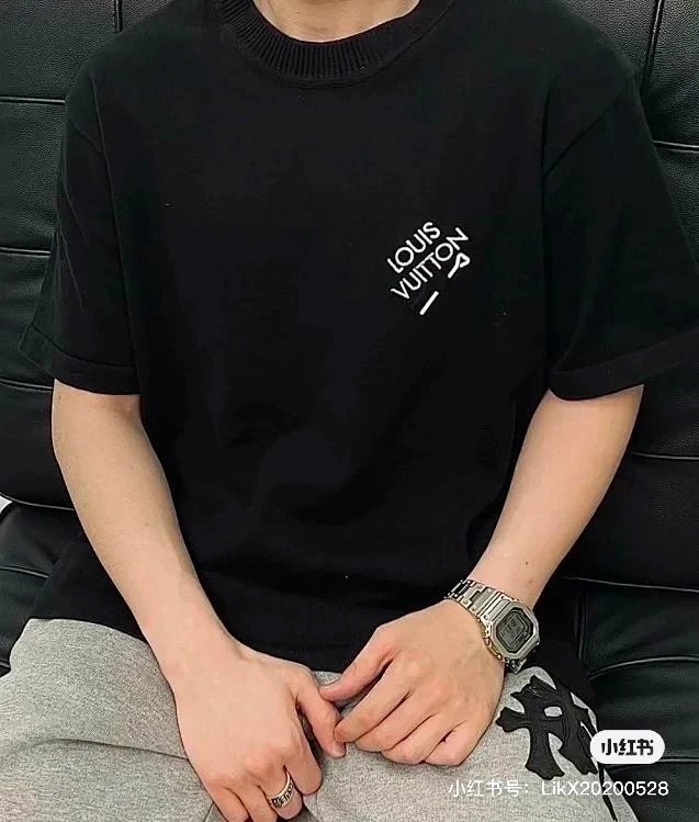 Don't pin woolen knit short sleeve two-color
