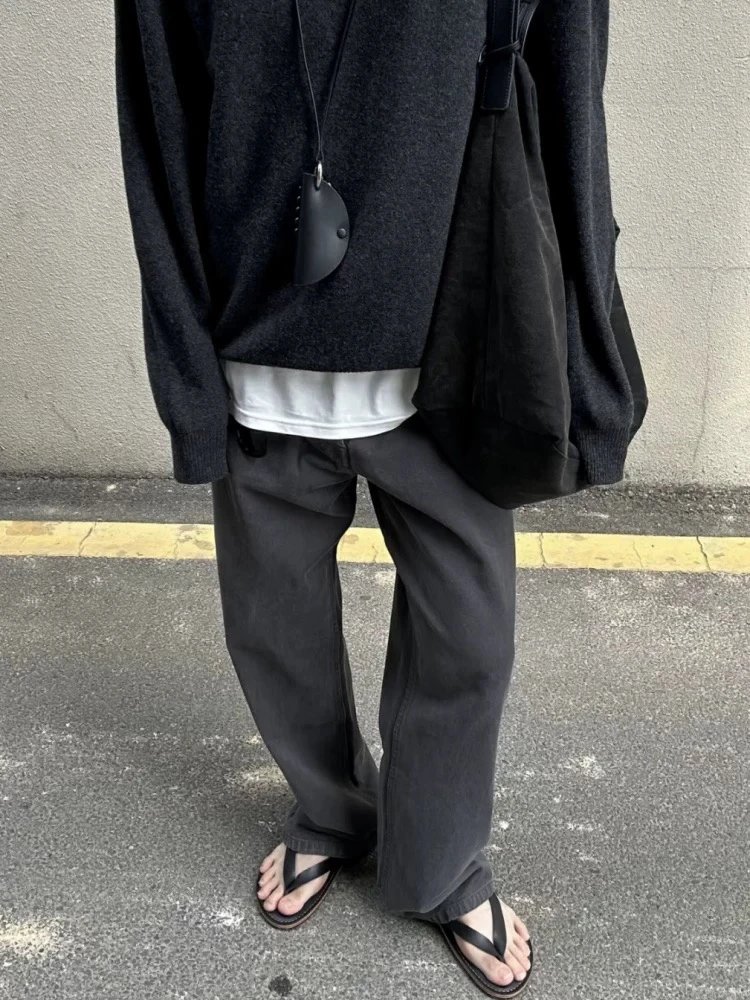 【 In Stock 】 The Row Ross Edition Grey Bull Straight Tube Asute Ready to Wear Dyeing and Washing Craft Old Money Style Commuter
