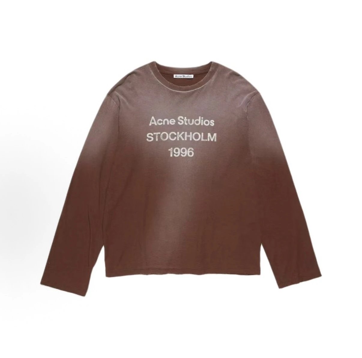 【 In stock 】 Goat Make's self-produced Ac 1996 slogan chocolate color long sleeved linen cotton fabric unisex