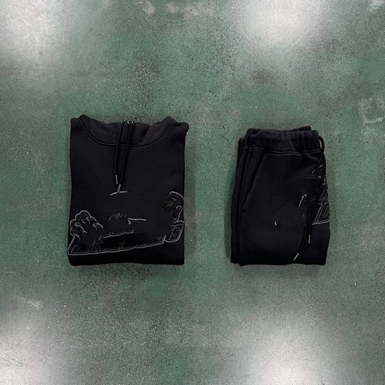 TS Tiger Long Sleeve Set - Dark Black