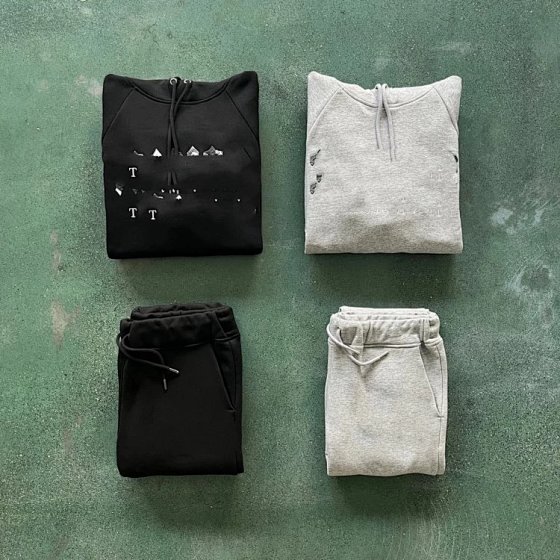 Black and White Camouflage Embroidered Set