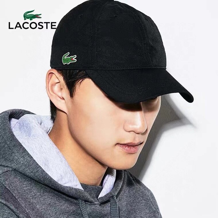 Item Thumbnail for Item No.: 2102216YF LACOSTE French crocodile 🐊 New summer fashion breathable sunshade tennis sports and leisure hat, imported prismatic grid fabric, Velcro to adjust the size, color: black, red, white