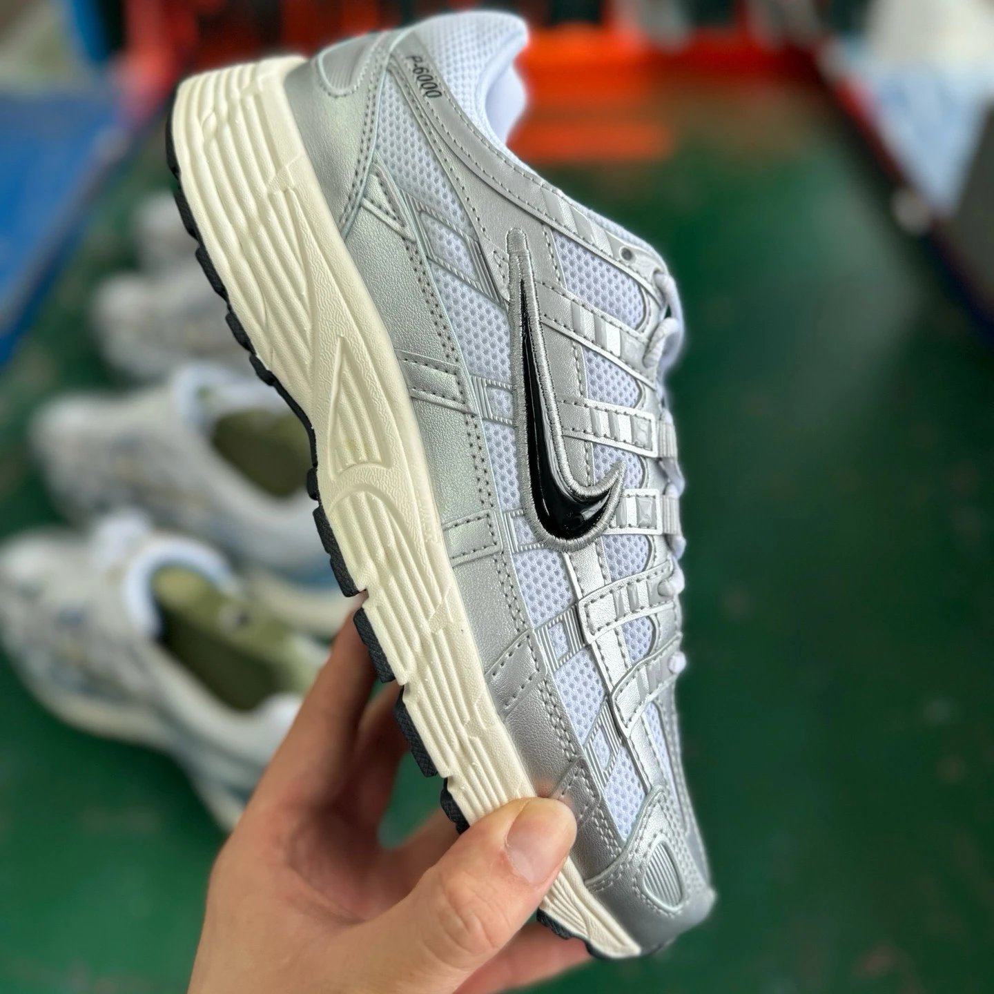 CD6404-105 Silver White Black Swoosh