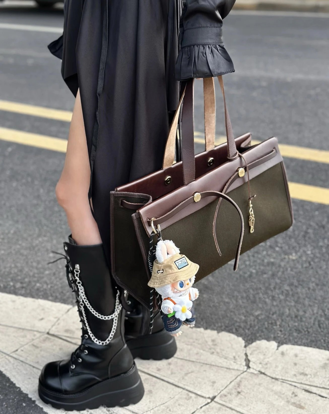 日本直邮中古hermes爱马仕横版herbag cabas 有替换袋