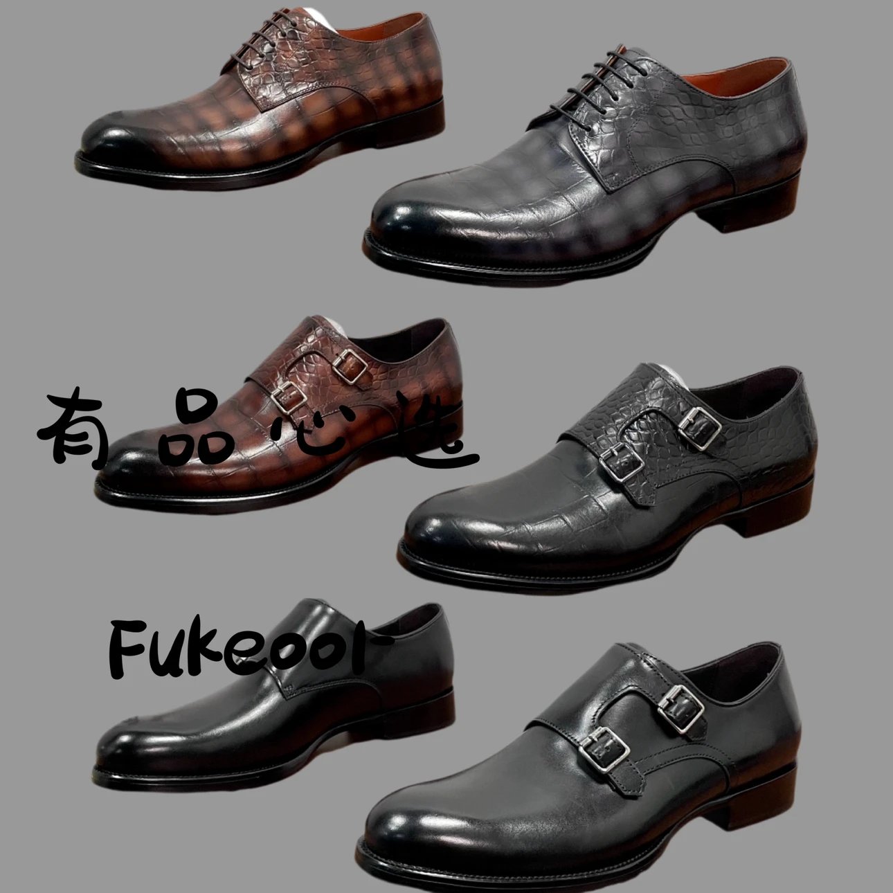 Berluti Men's Croc Embossed Double Monk Leather Shoes