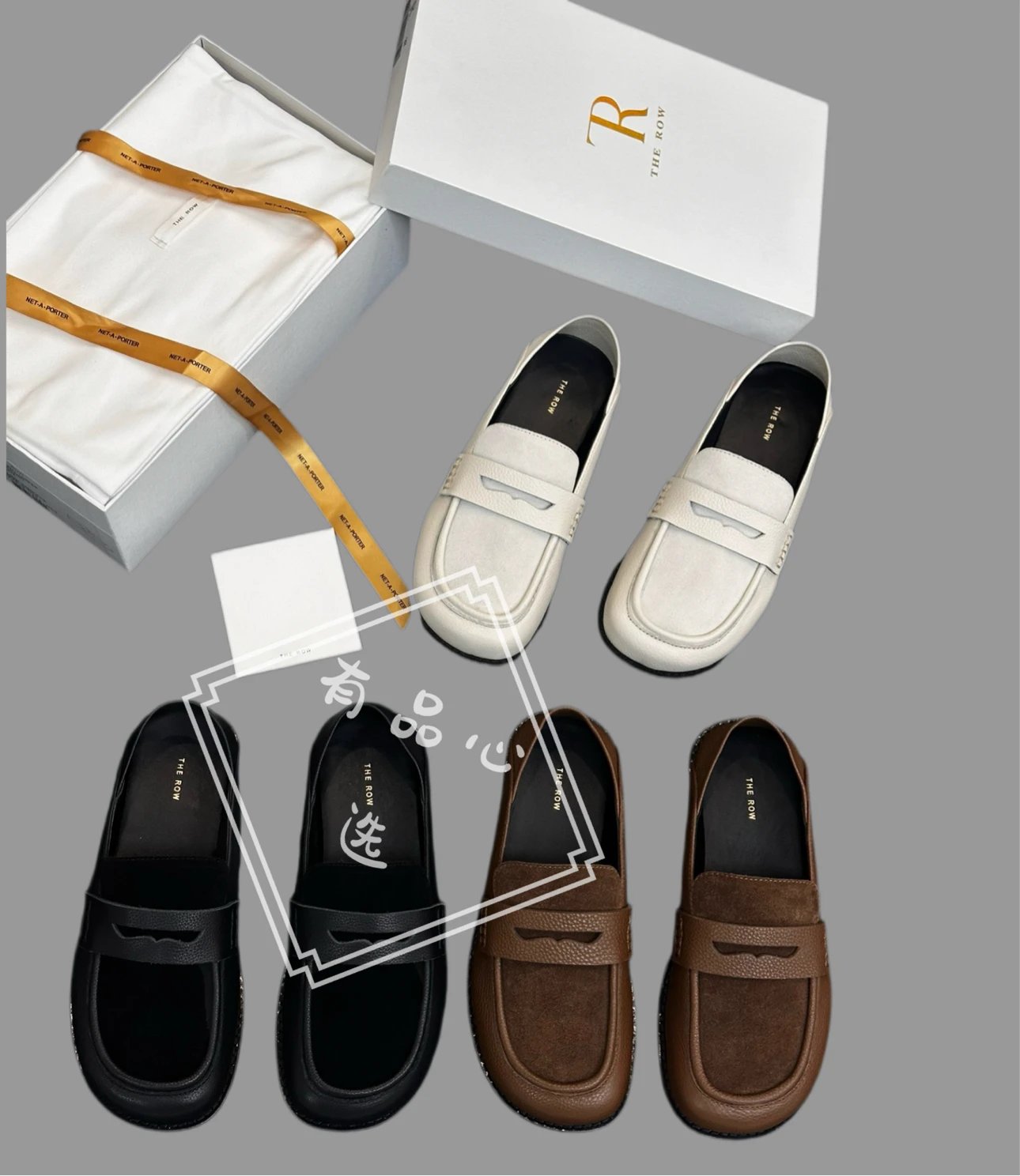 The Row Women Leather Suede Flat Loafers