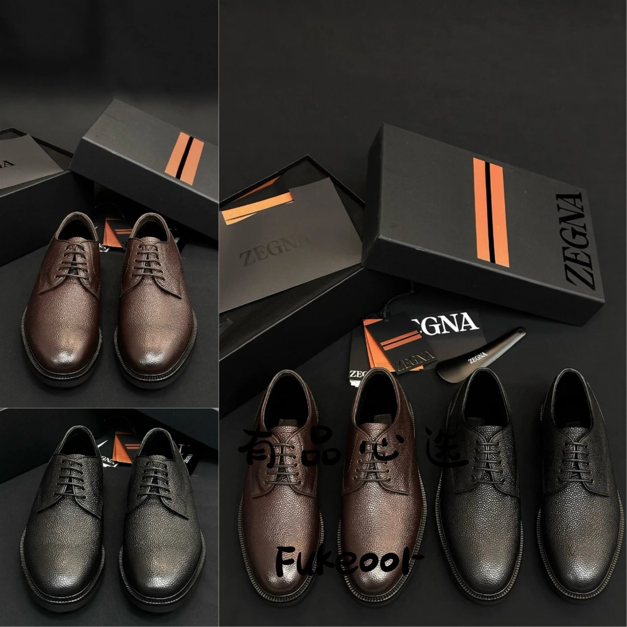 Ermenegildo Zegna Aosta Wool Lined Leather Derby Shoes
