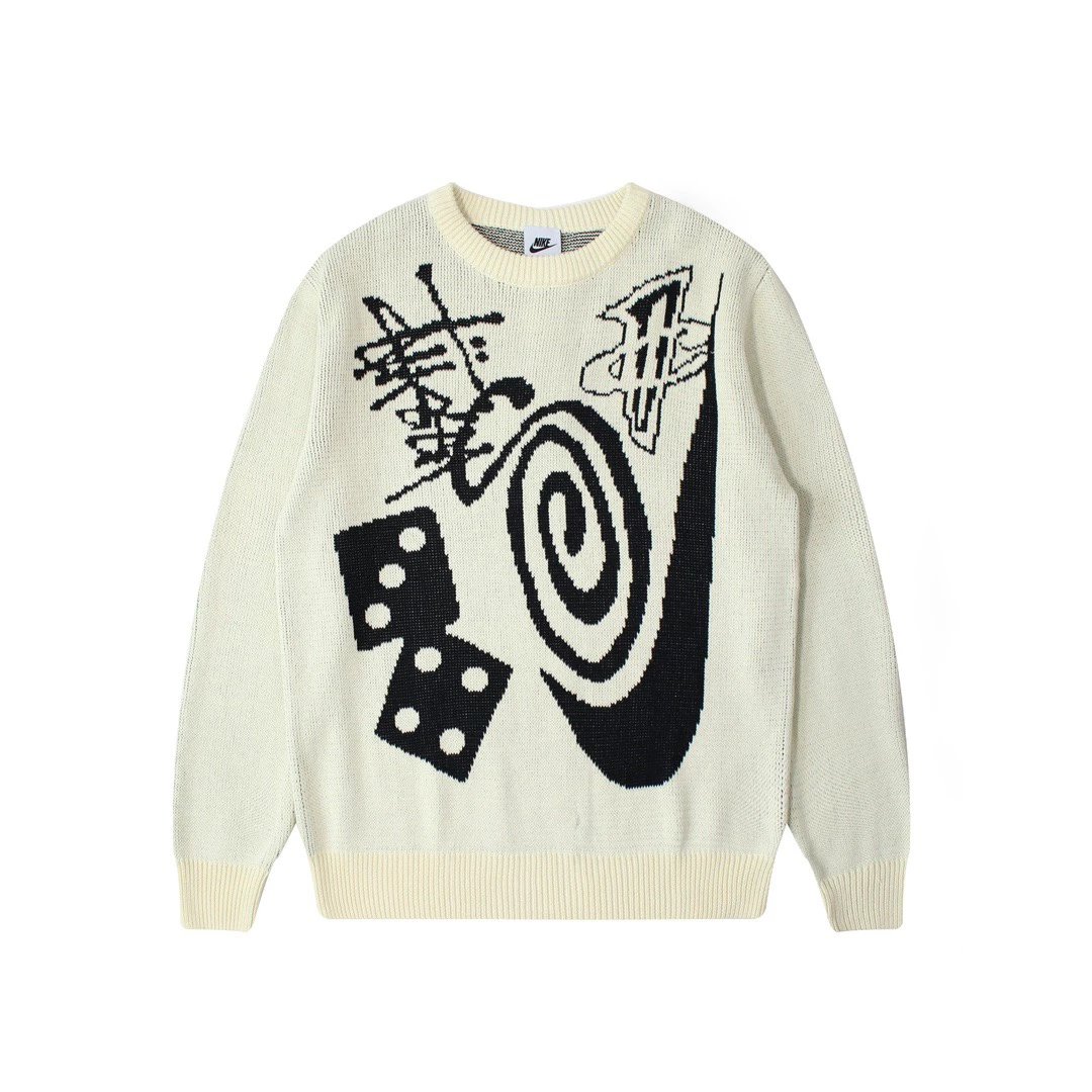 最高品质 StussyNk 联名毛衣粗针纯棉套头
定织高克重纯棉纱线 原版一致定染奶白色 正反都是大面积提花 原版一致辅料 细节完美 上身垂感十足
SXL  奶白单色入 