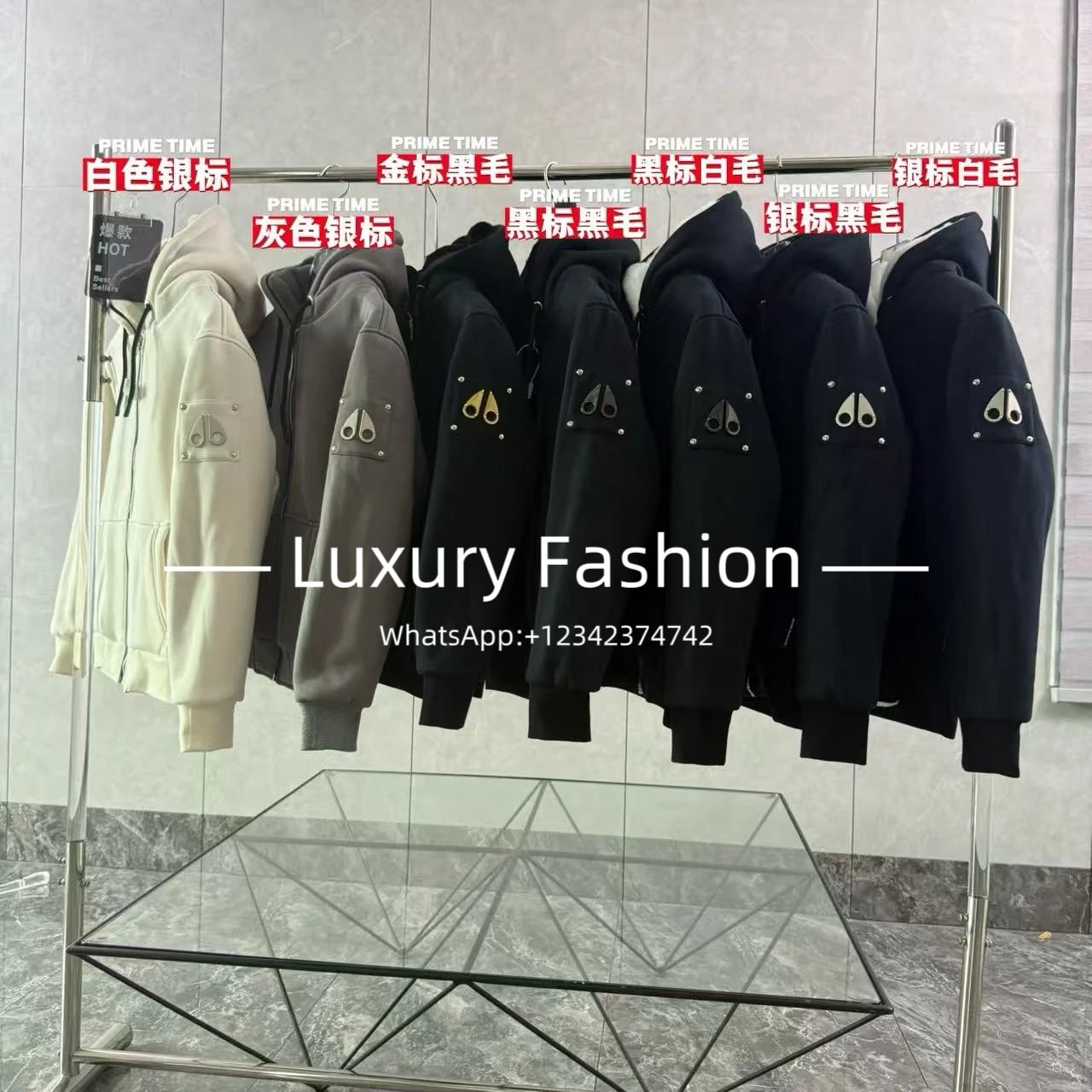 M*K 22FW Arm Logo Lamb Hooded Jacket