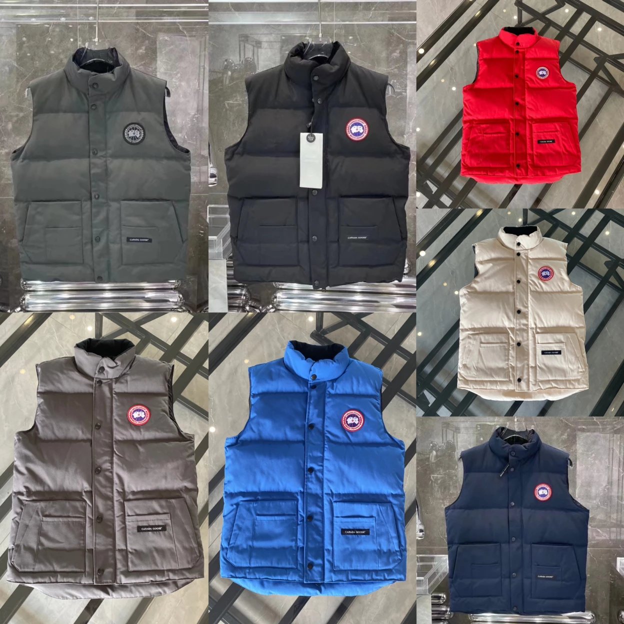 最高品质 CANAD GOOE马甲男款情侣款             行业领先防伪芯片感应
 进口百灵达绣花机定制绣花标最高级别超行业领先
 TC85防水涂层面料放水防风