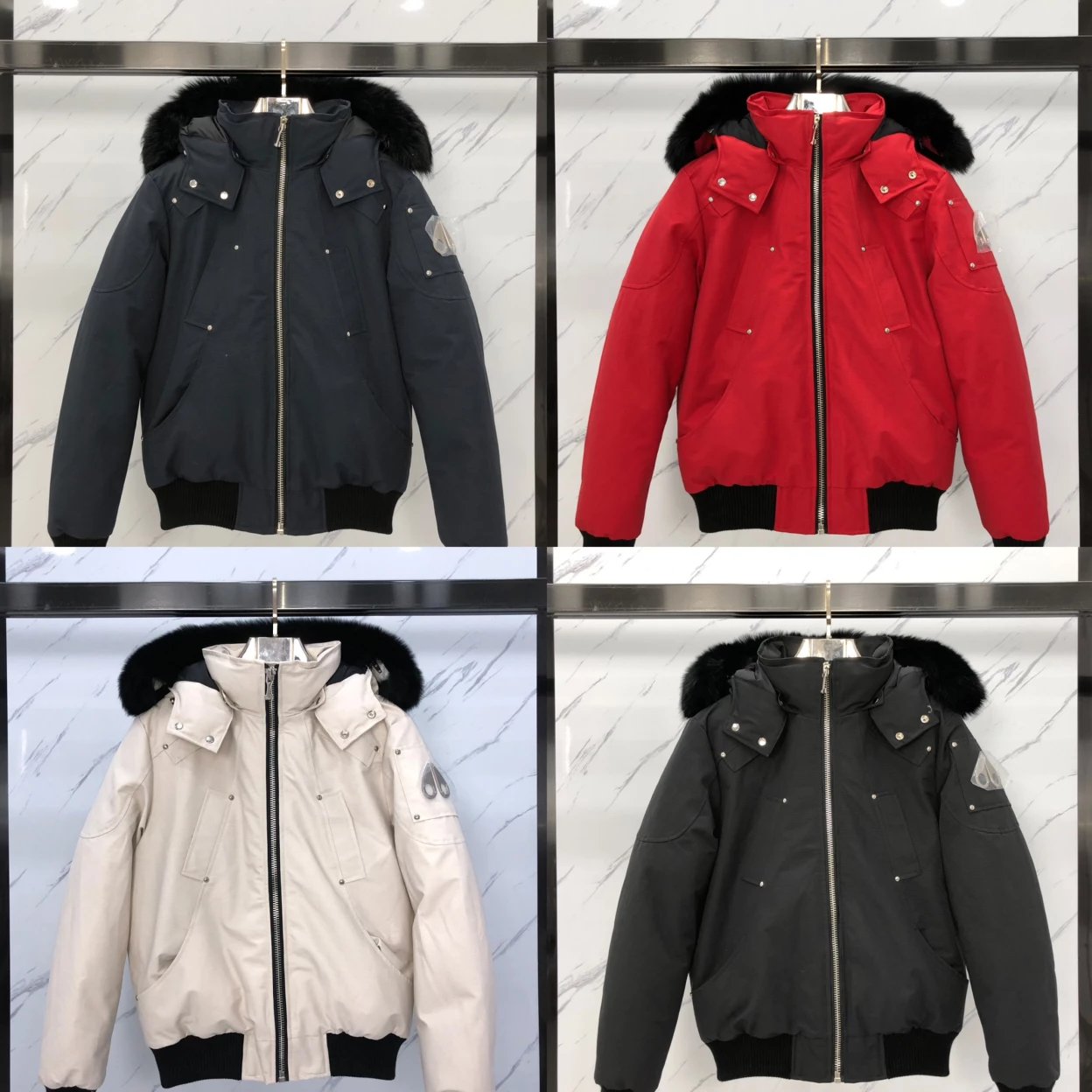 mk 经典羽绒服情侣外套新款羽绒服 毛领黑白可自由选择