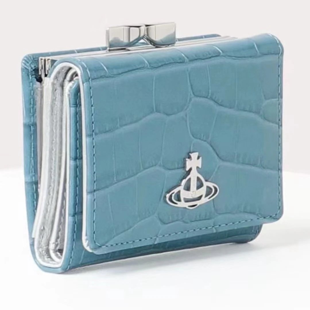 Short Style Crocodile Pattern Blue