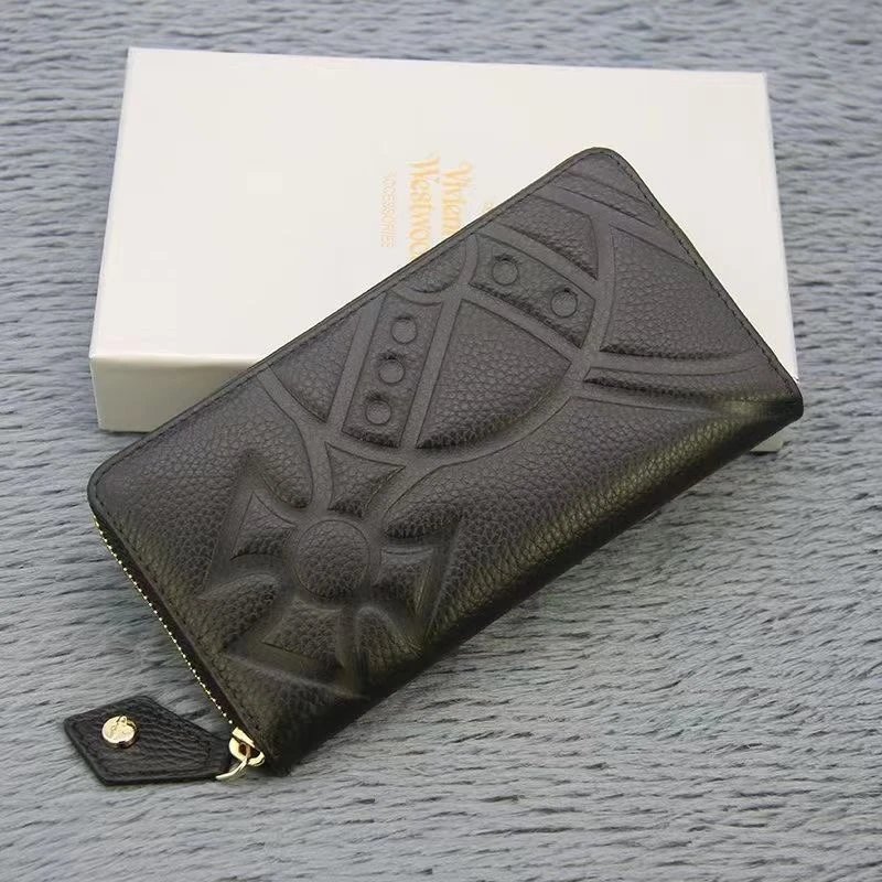 Long Style Pebbled Leather Black