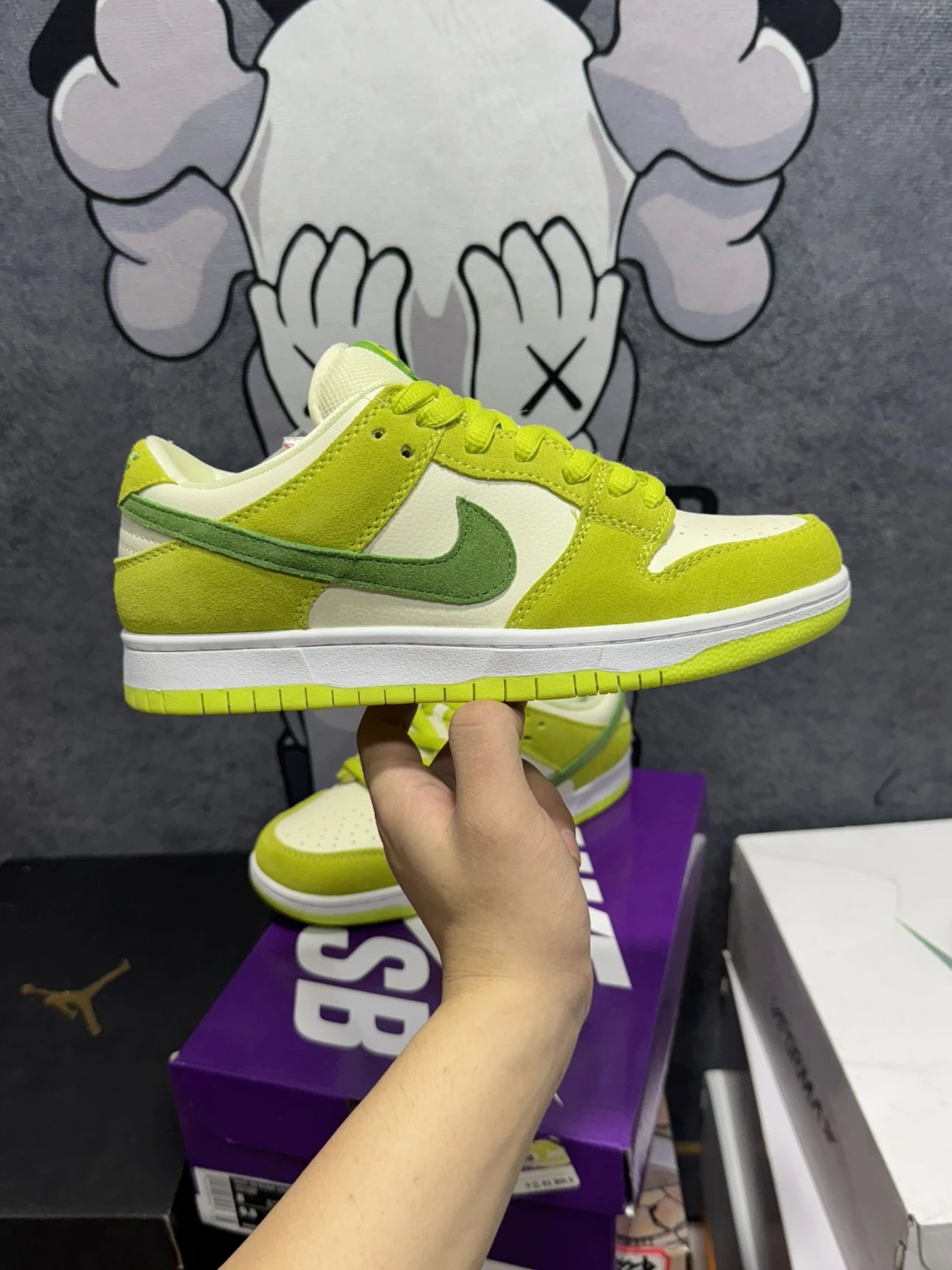 Nike SB Dunk Low Lime Green Suede Sneakers Skateboard Shoes