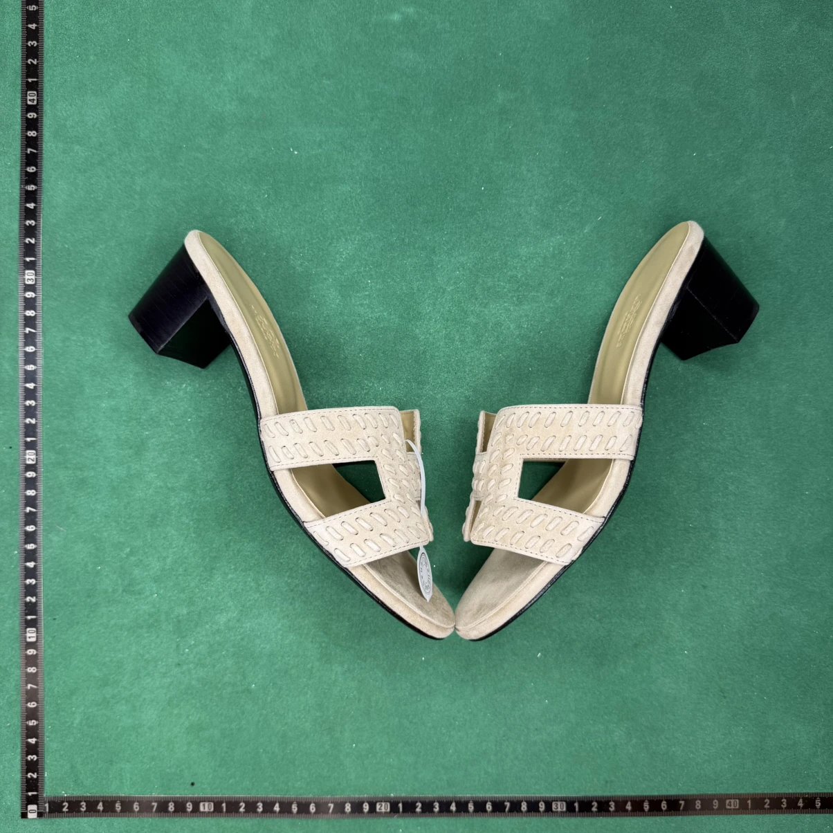 Hermes Woven H Block-Heel Mule