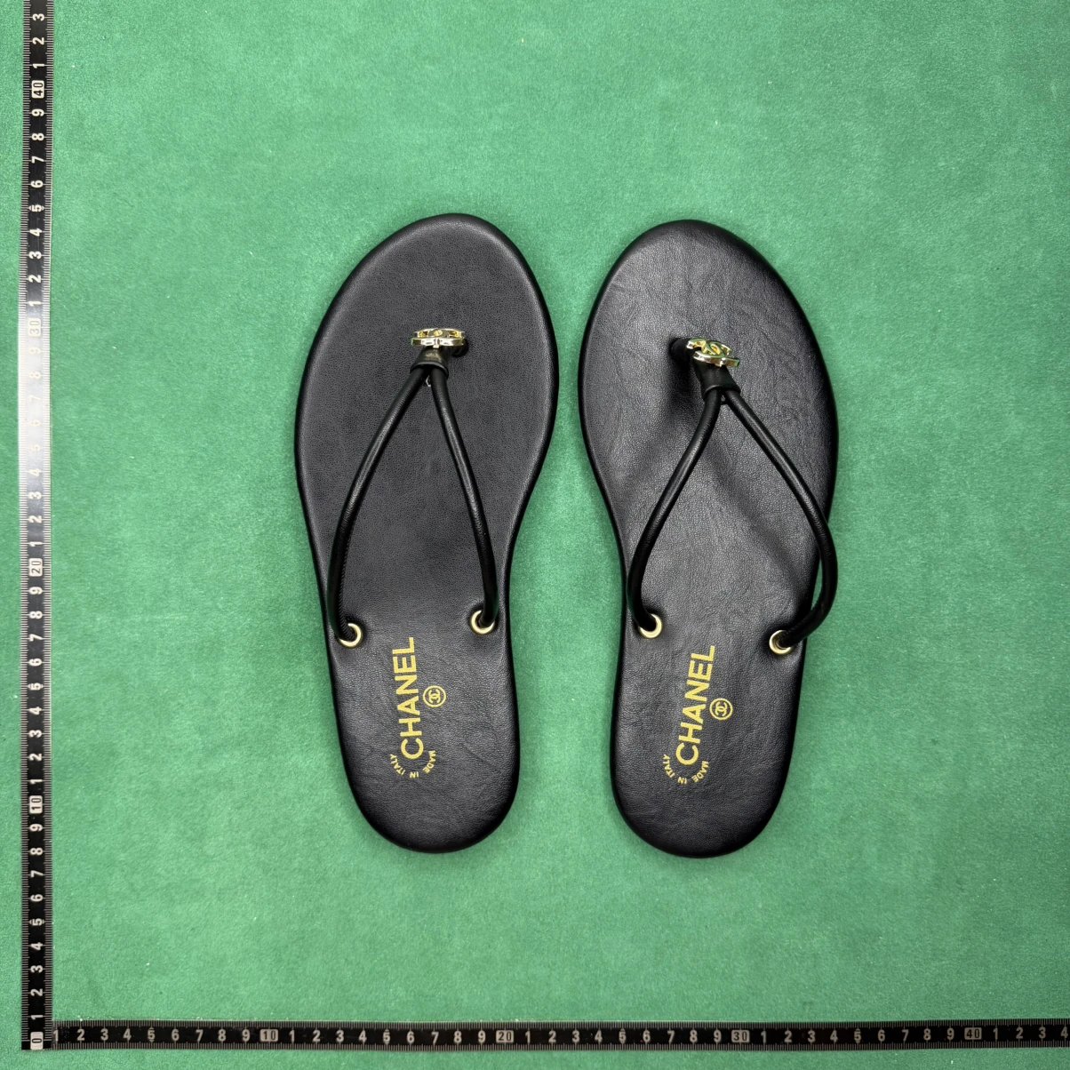 Chanel Logo Thong Flip-Flop Sandals