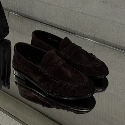 thumbnail for (Three-color shelf) Tested Ys loafers lambskin suede "crocodile" elegant (support customized women's size)