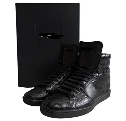 thumbnail for ATM Autonomous SL 10H Black Crocodile Print High-Top Sneakers