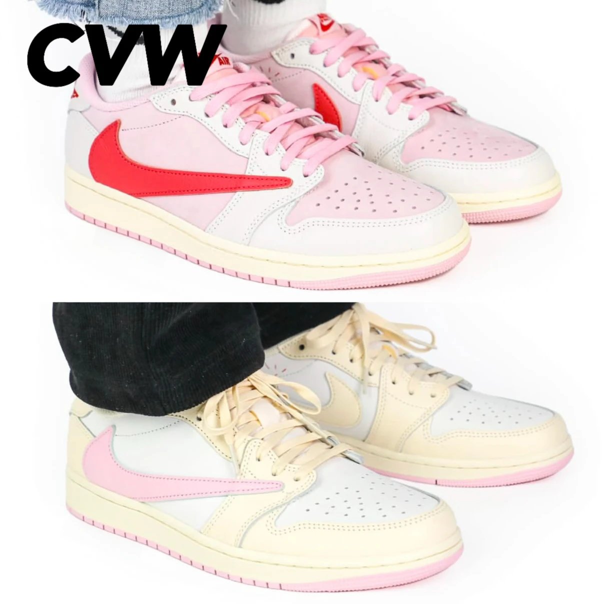 CVW independently customized inverted hook low top 11.0 12.0 pink inverted hook Valentine's Day [Click to bookmark and launch sale push] Pink