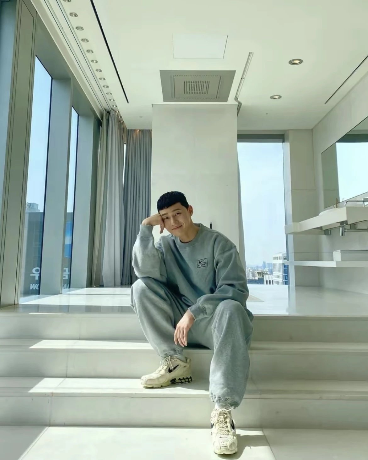 Nike Sportswear Crewneck Sweatshirt Gray Hoodie - 63