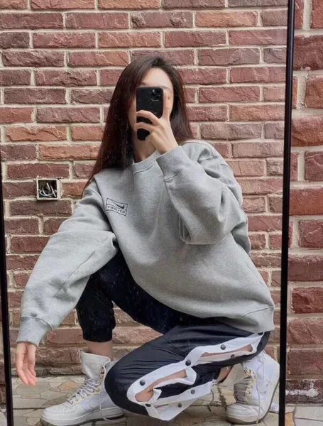 Nike Sportswear Crewneck Sweatshirt Gray Hoodie - 73