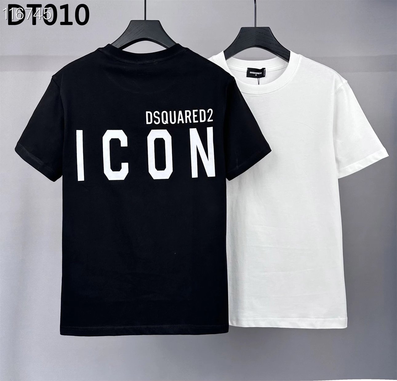 Dsquared2 Men's 2024 Summer New Arrival Short Sleeve T-Shirt, Euro-American Minimalist Casual ICON Letter Print, Pure Cotton Trendy Tee