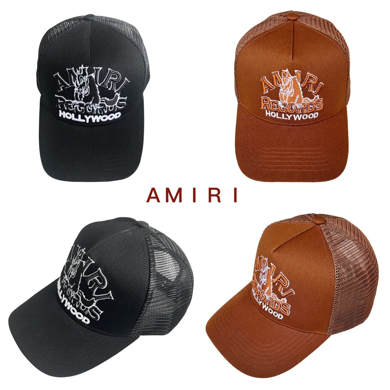 Amiri varsity trucker hat 24SS新品弯檐棒球帽男女同款帆布货车帽STETSON TRUCKER CAPS美式复古嘻哈街头露营户外卡车帽